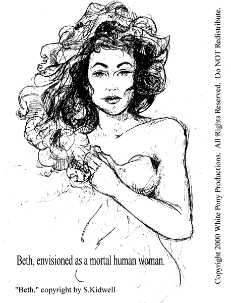 Beth as a Mortal Human Woman.