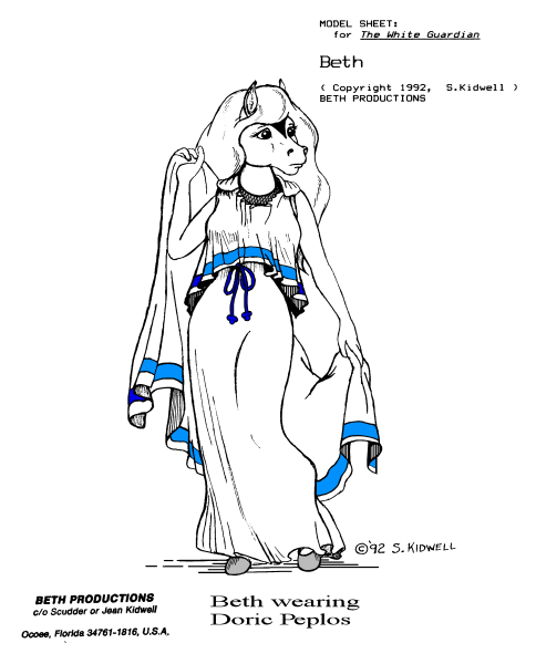 Beth wearing Doric Peplos.